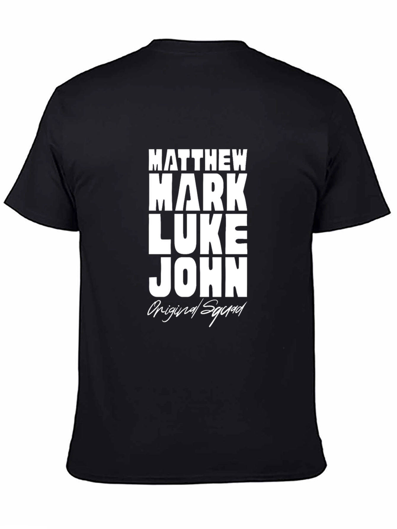 Black Original Squad Tee - Matthew, Mark, Luke, John - Christian Inspired view 4