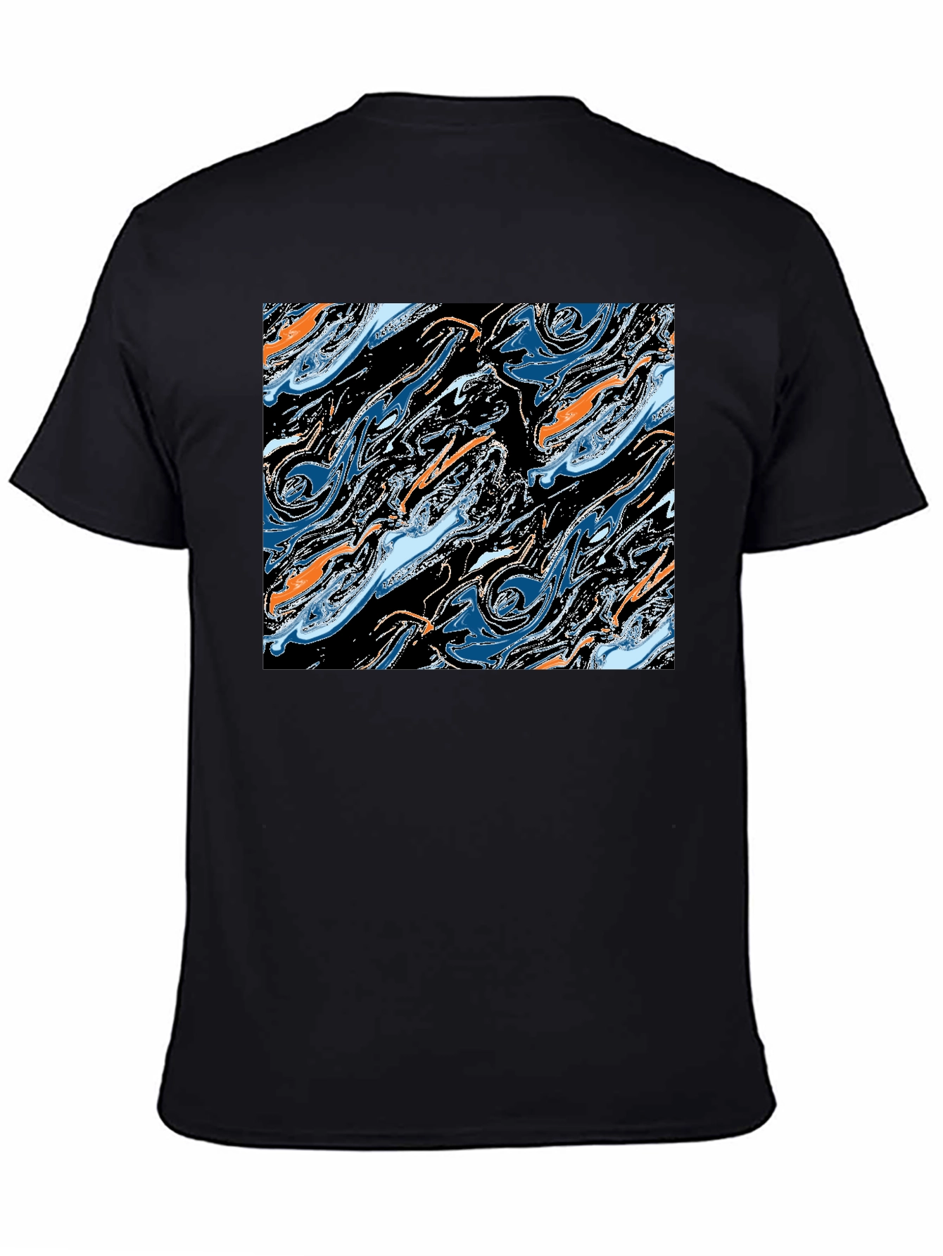 Black Abstract Swirl Graphic Tee - Modern Art T-Shirt view 4
