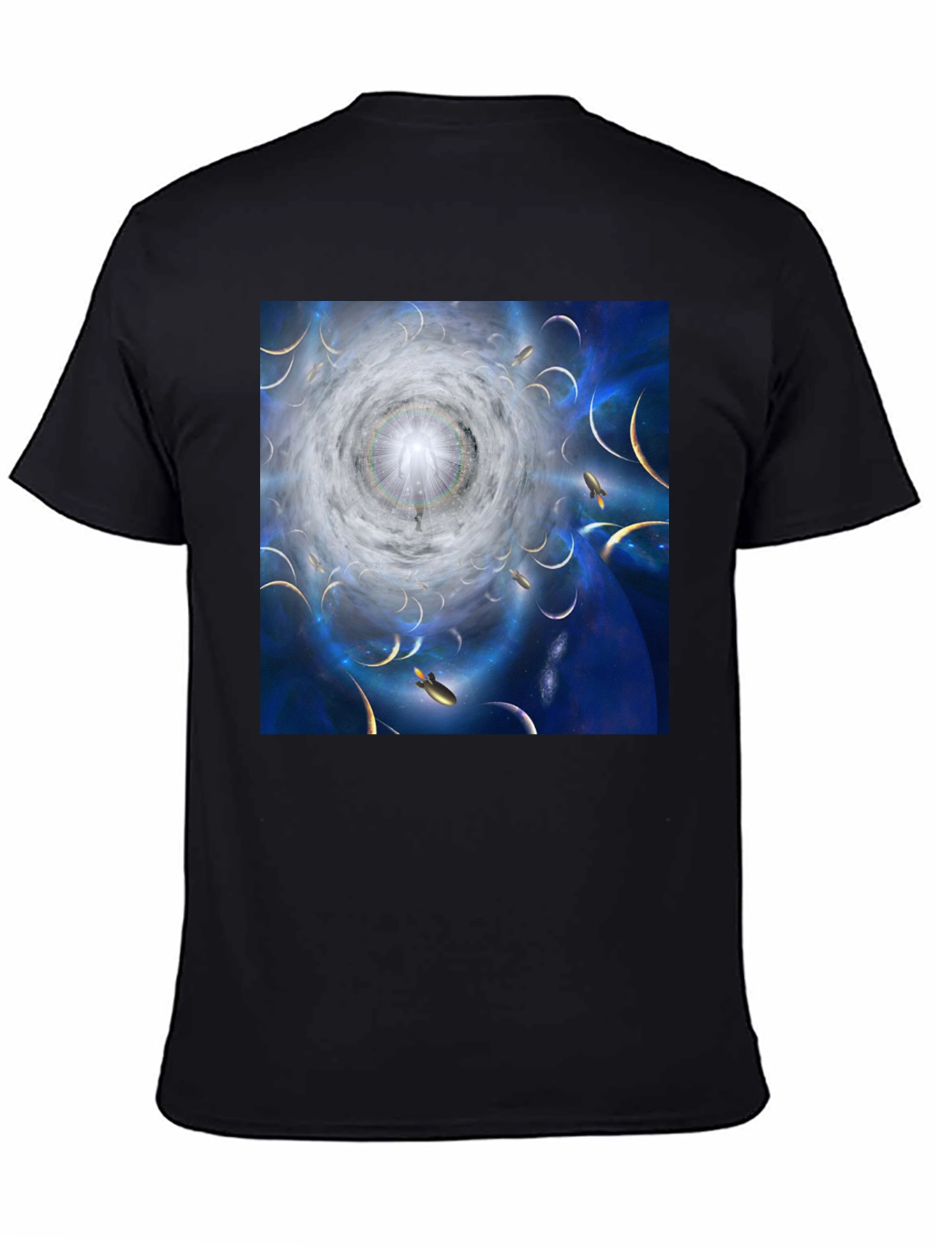 Black Celestial Dreamscape Graphic T-Shirt view 4