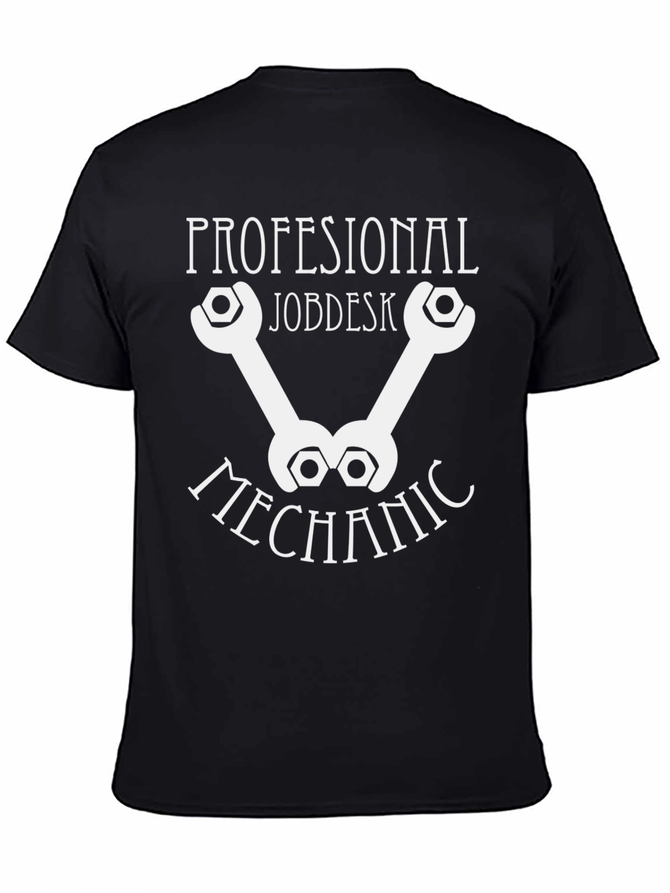 Black Profesional Jobdesk Mechanic T-Shirt view 4