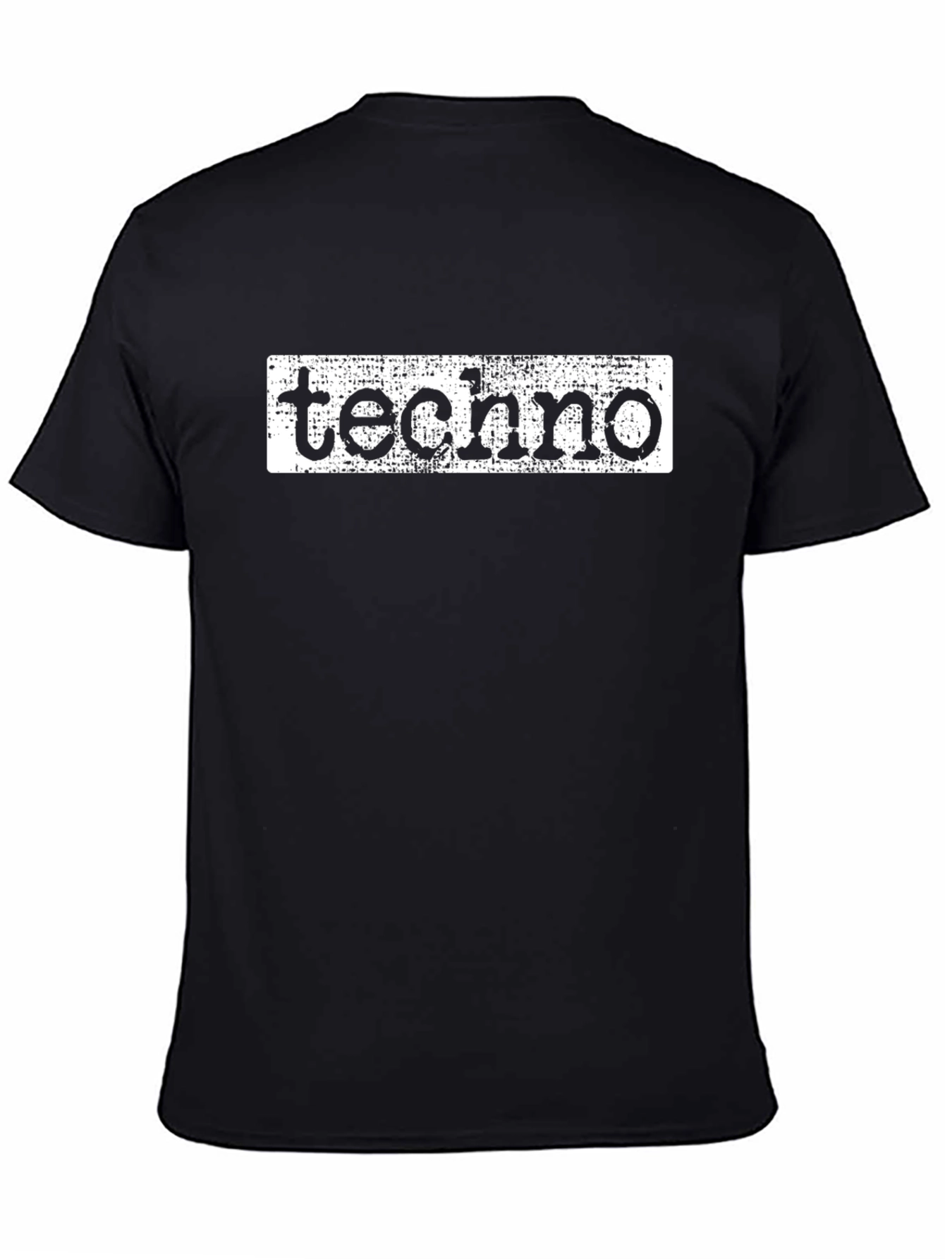 Black Techno Music Graphic Tee - Cool Black T-Shirt view 4