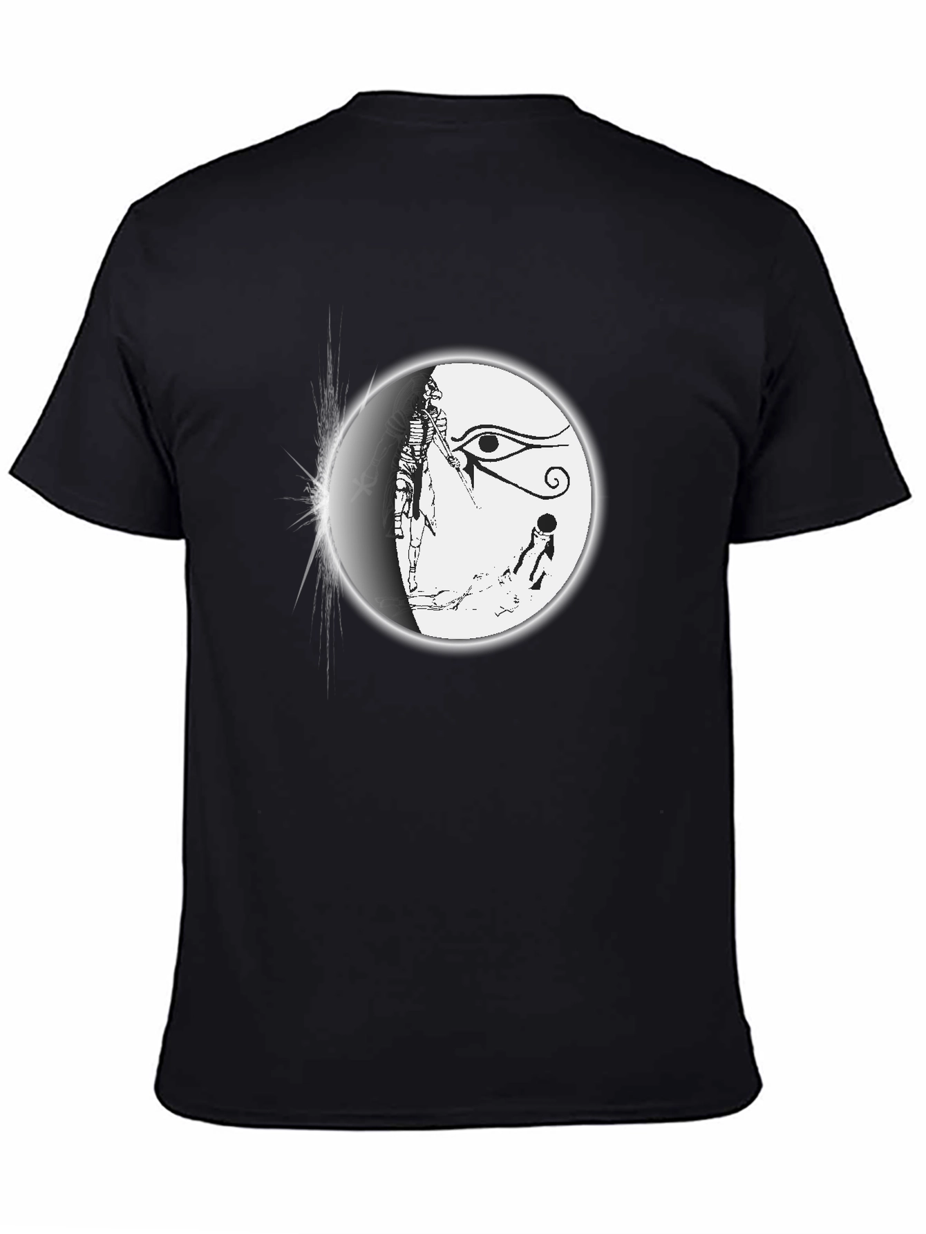 Black Egyptian Eye T-Shirt - Black Graphic Tee view 4