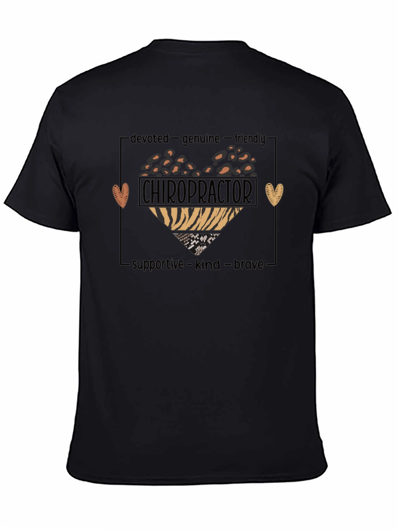 Black Chiropractor Heart Graphic T-Shirt view 4