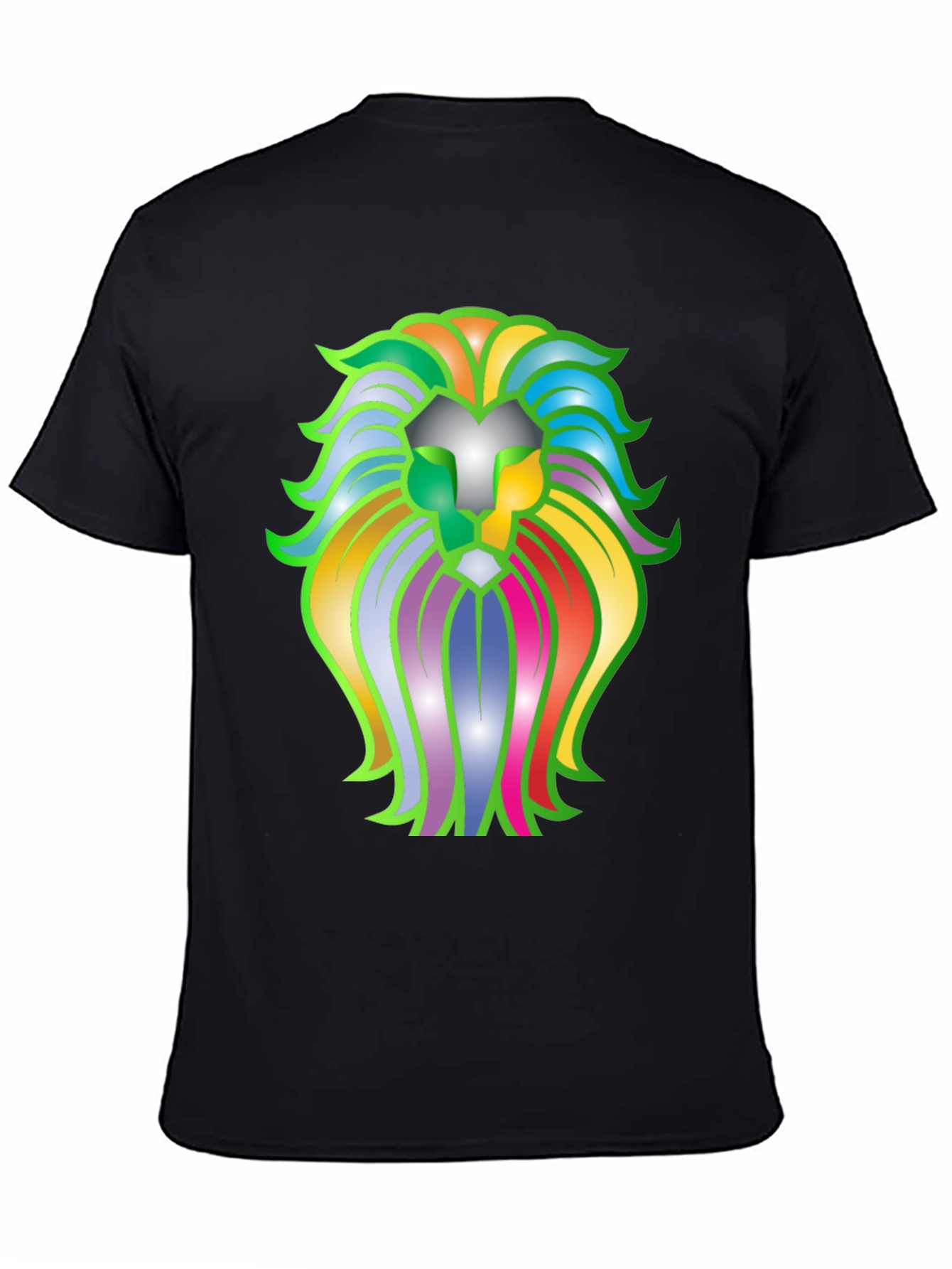 Black Lion Graphic Black T-Shirt view 4