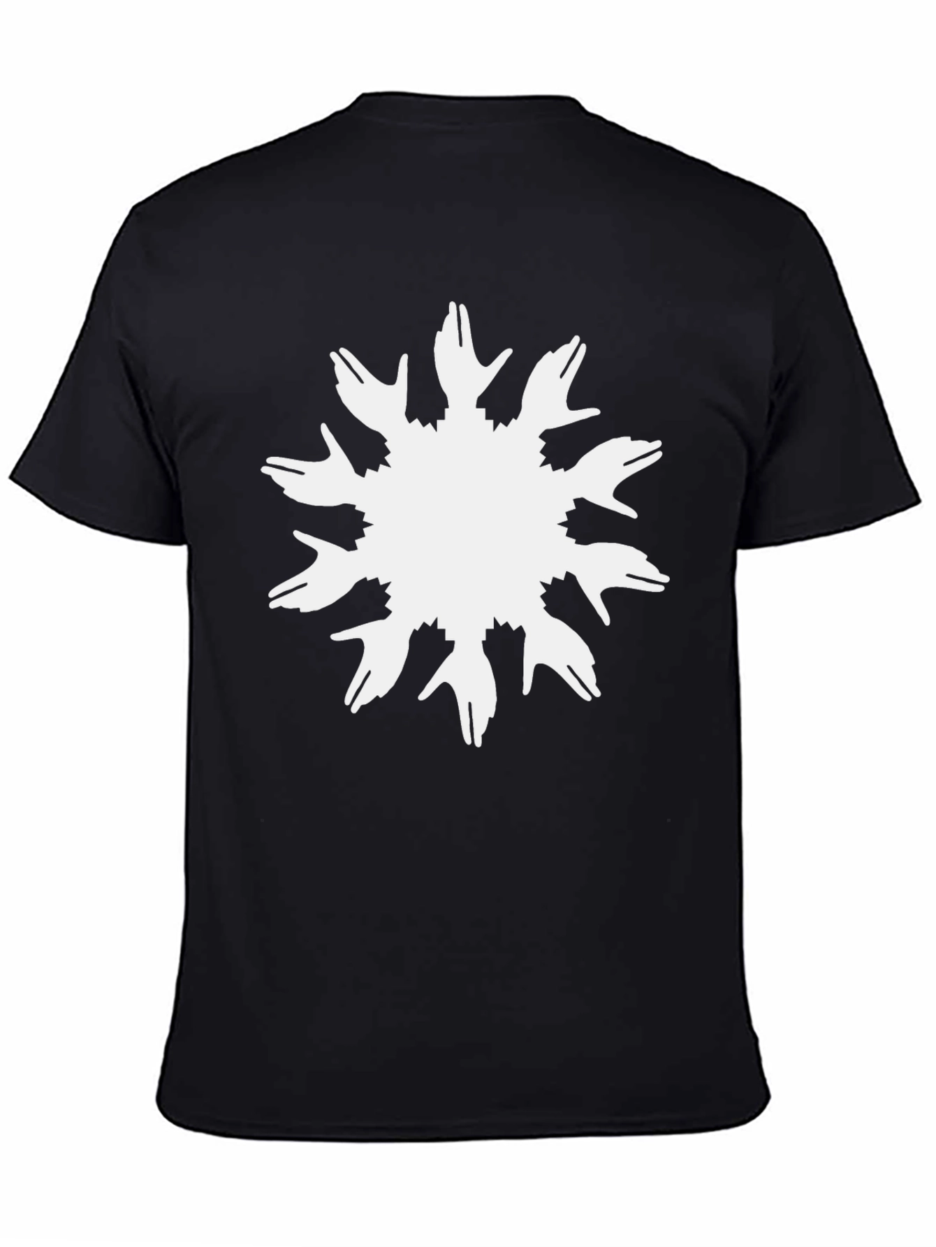 Black Unique Hands Sunburst Graphic Black T-Shirt view 4