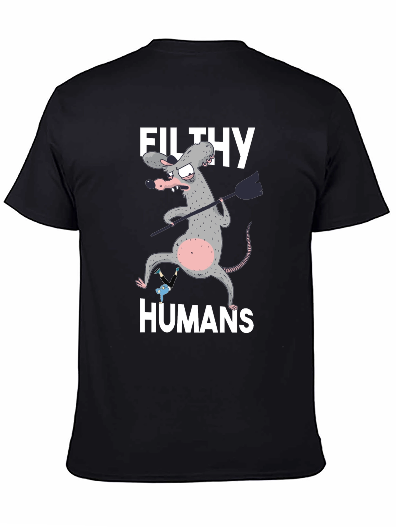 Black Filthy Humans Graphic T-Shirt view 4