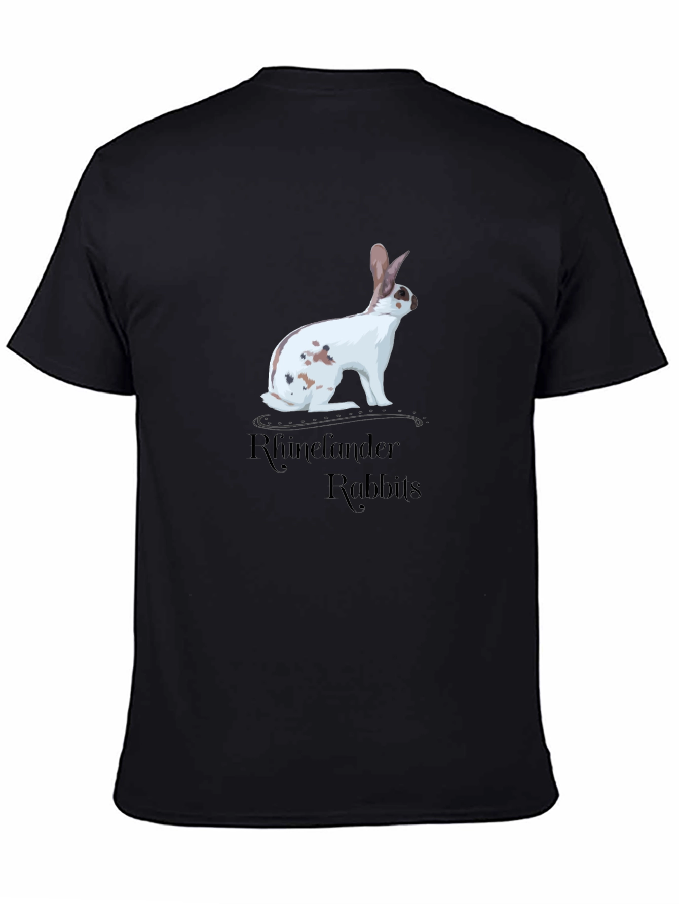Black Rhinelander Rabbit Graphic Tee - Black Cotton T-Shirt view 4