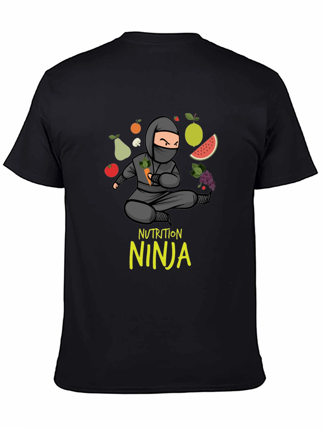 Black Nutrition Ninja T-Shirt - Healthy Eating Tee view 4