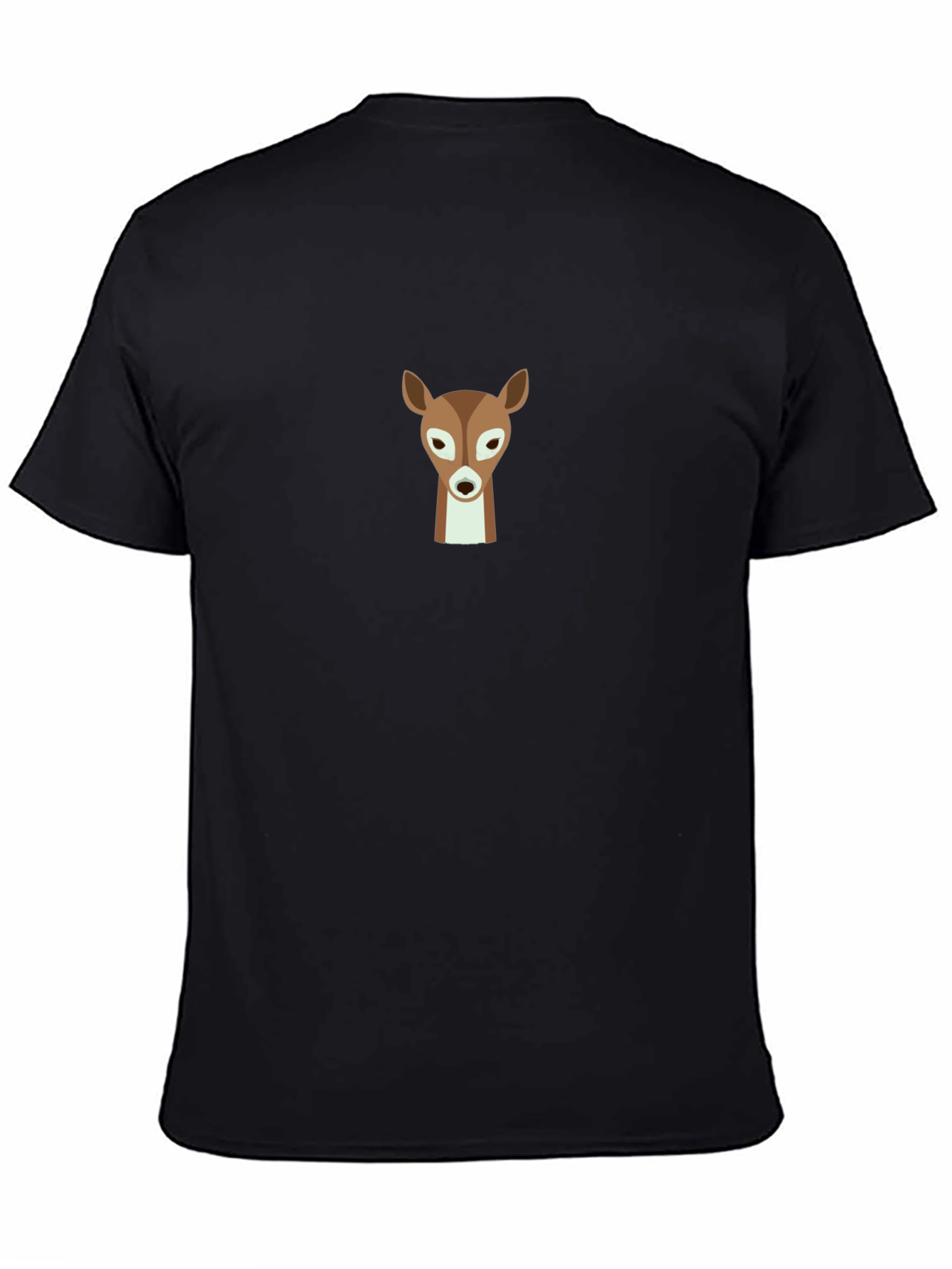 Black Deer Graphic Black T-Shirt - Classic Crew Neck view 4