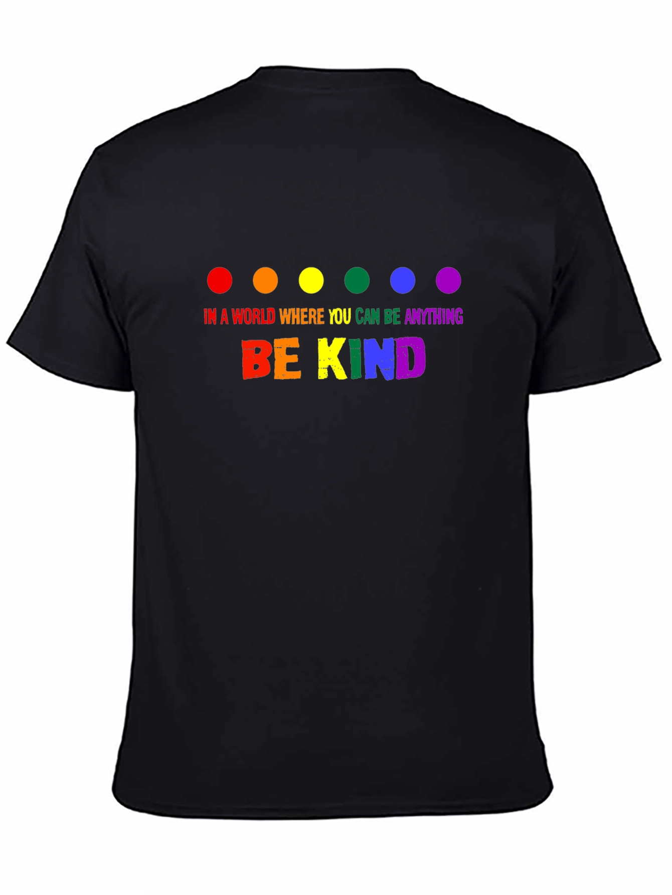 Black Be Kind Rainbow Graphic Tee view 4
