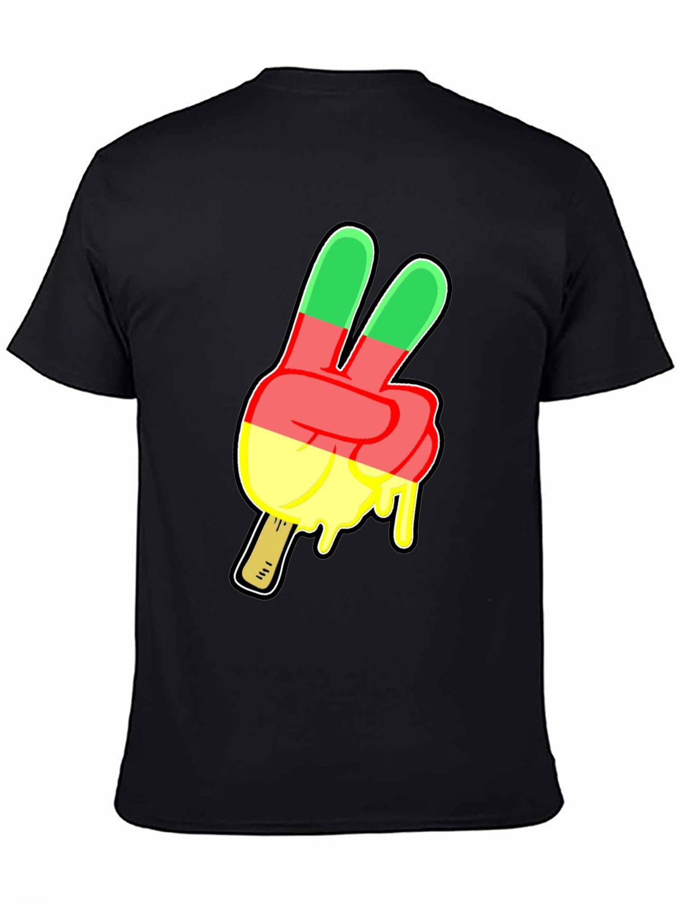 Black Peace Sign Ice Cream T-Shirt view 4