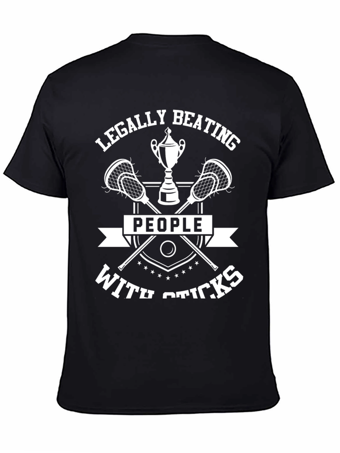 Black Legally Beating People With Sticks Graphic Tee view 4