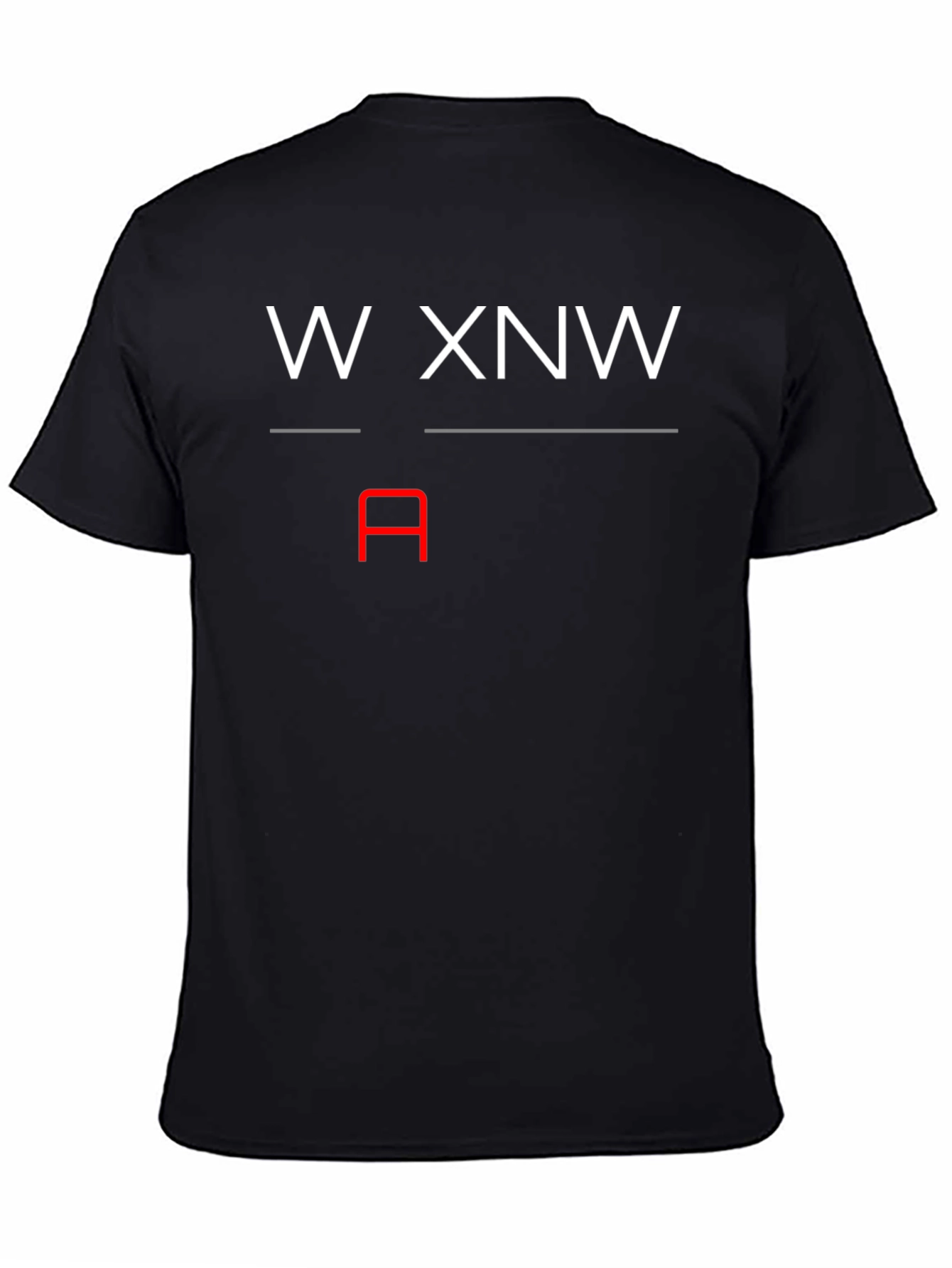 Black Modern Graphic Tee - "W XNW" Design view 4