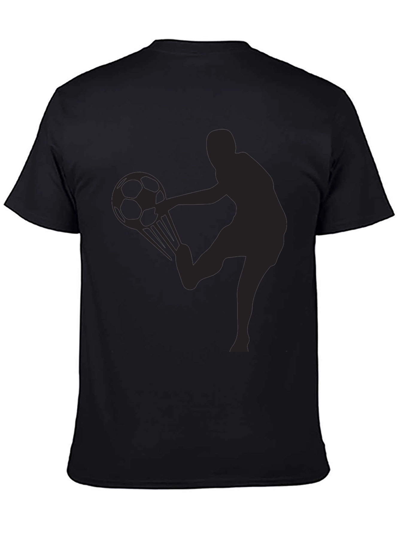 Black Soccer Kick T-Shirt - Black Graphic Tee view 4