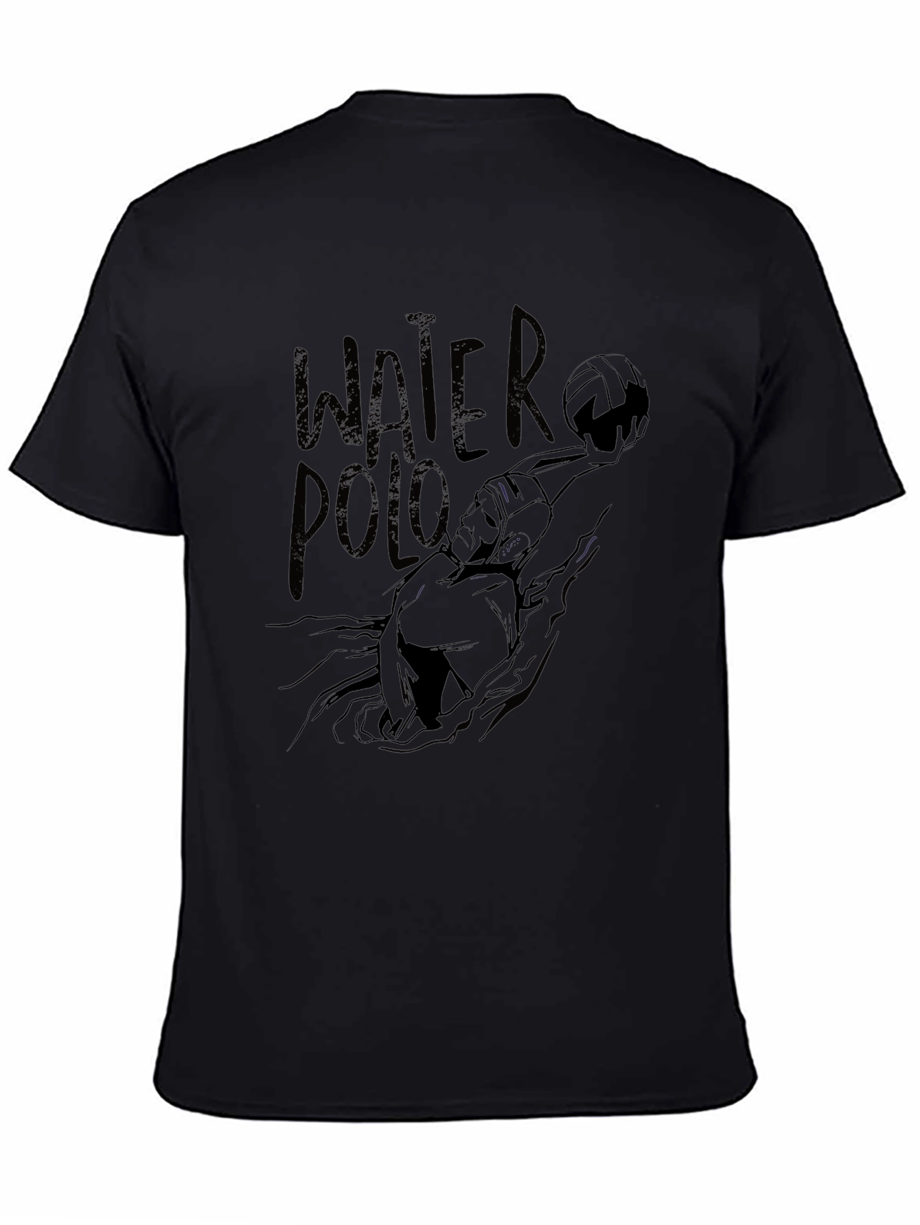 Black Water Polo Graphic T-Shirt - Cool Sports Design view 4
