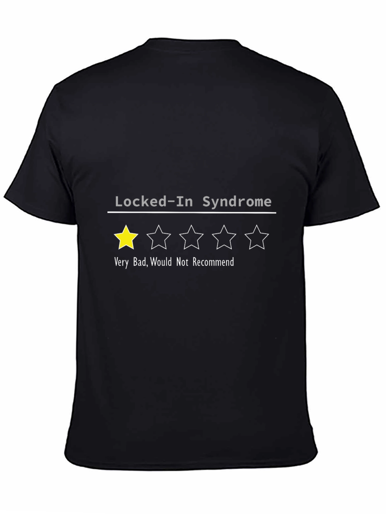 Black Locked-In Syndrome One-Star T-Shirt view 4