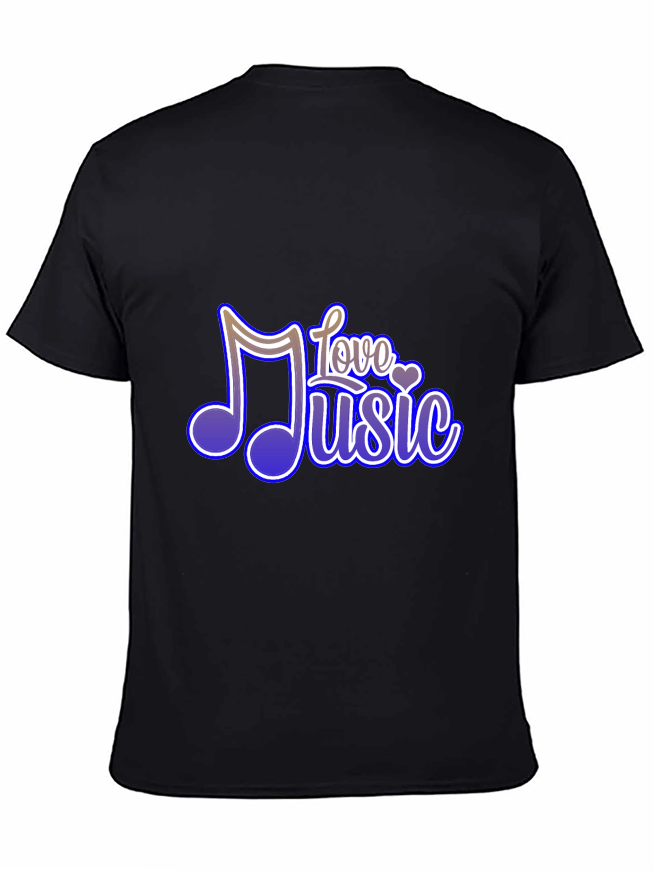 Black Love Music Graphic Tee - Soft Black T-Shirt view 4