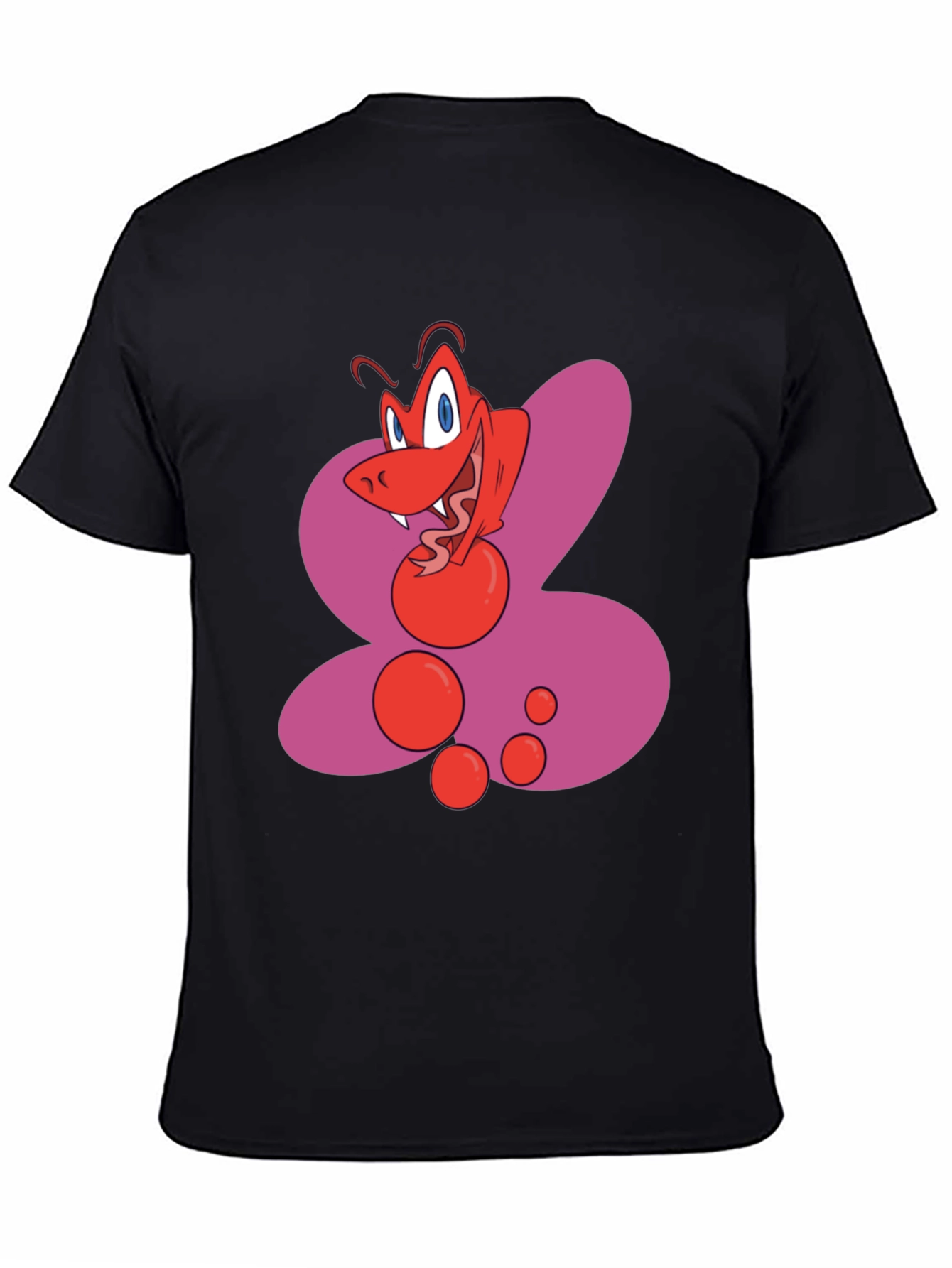 Black Cartoon Ant Graphic Black T-Shirt view 4