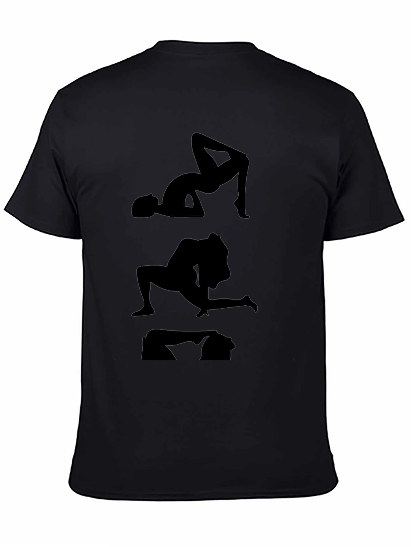 Black Silhouette Yoga Pose Graphic Tee - Black view 4