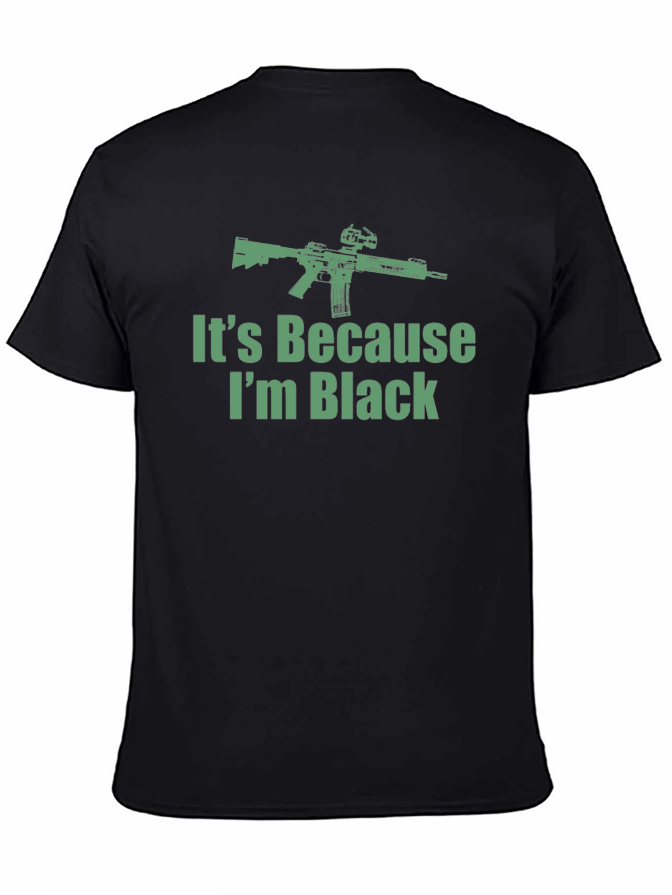 Black It's Because I'm Black Graphic T-Shirt view 4