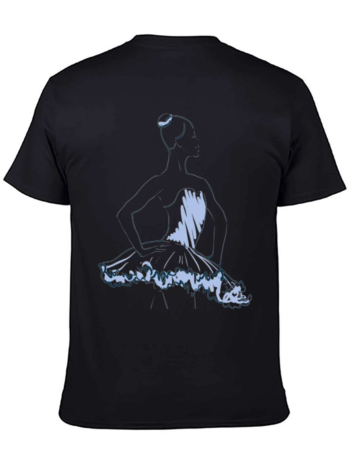 Black Ballerina Sketch Graphic Tee - Soft Black T-Shirt view 4