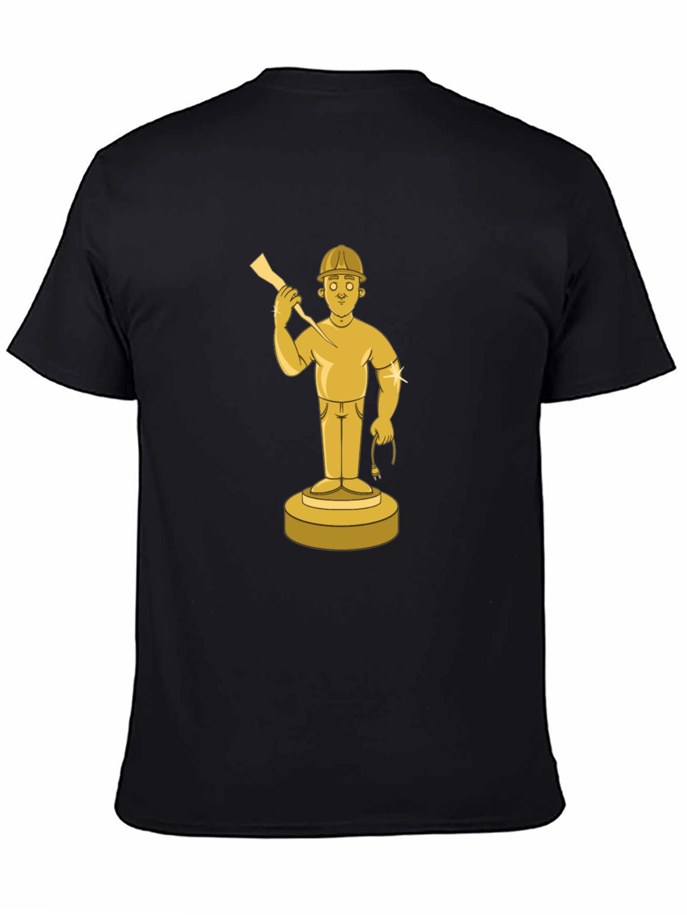 Black Golden Miner Graphic Tee - Black Cotton Shirt view 4