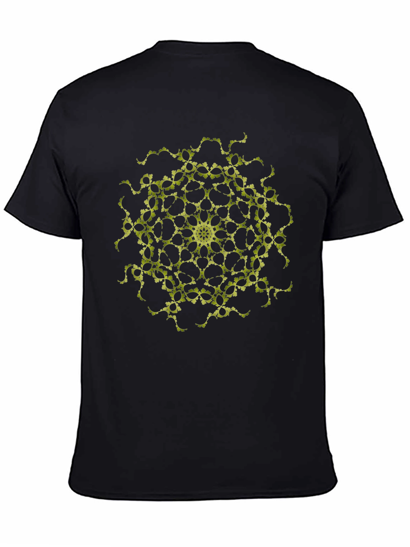 Black Geometric Mandala Tee - Black Graphic T-Shirt view 4