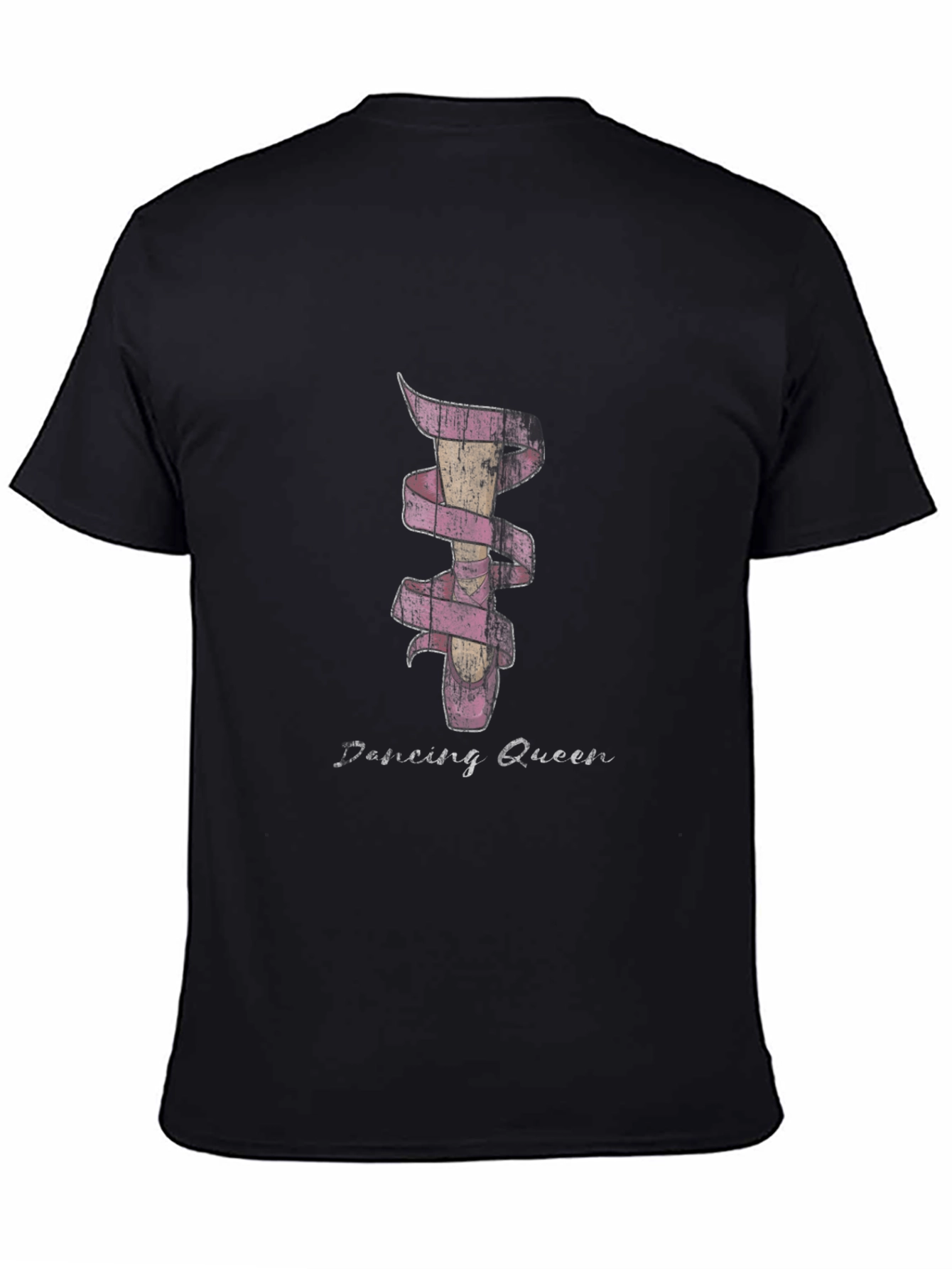 Black Dancing Queen T-Shirt - Ballet Shoe Graphic Tee view 4