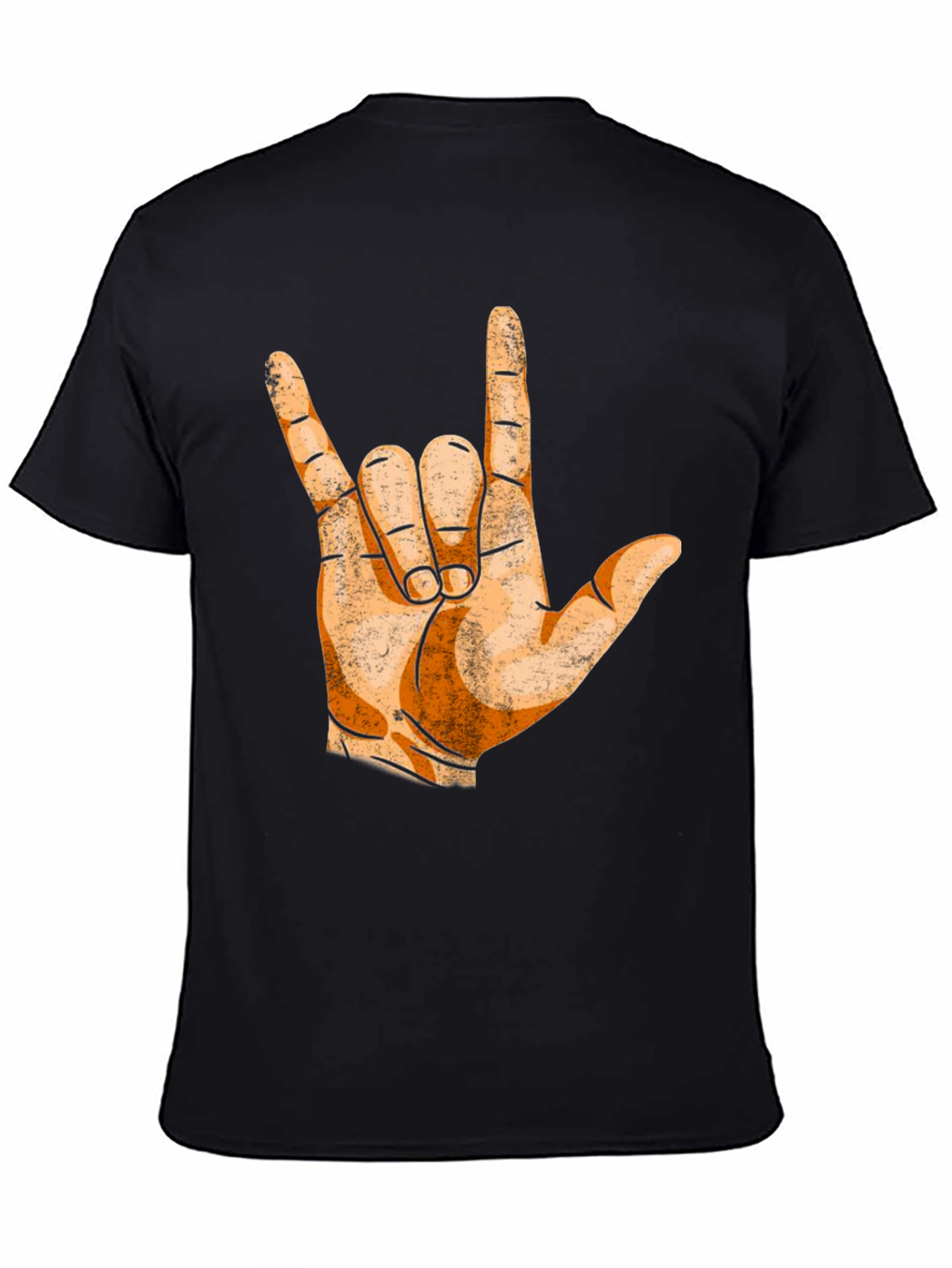 Black I Love You Hand Sign T-Shirt - Black view 4