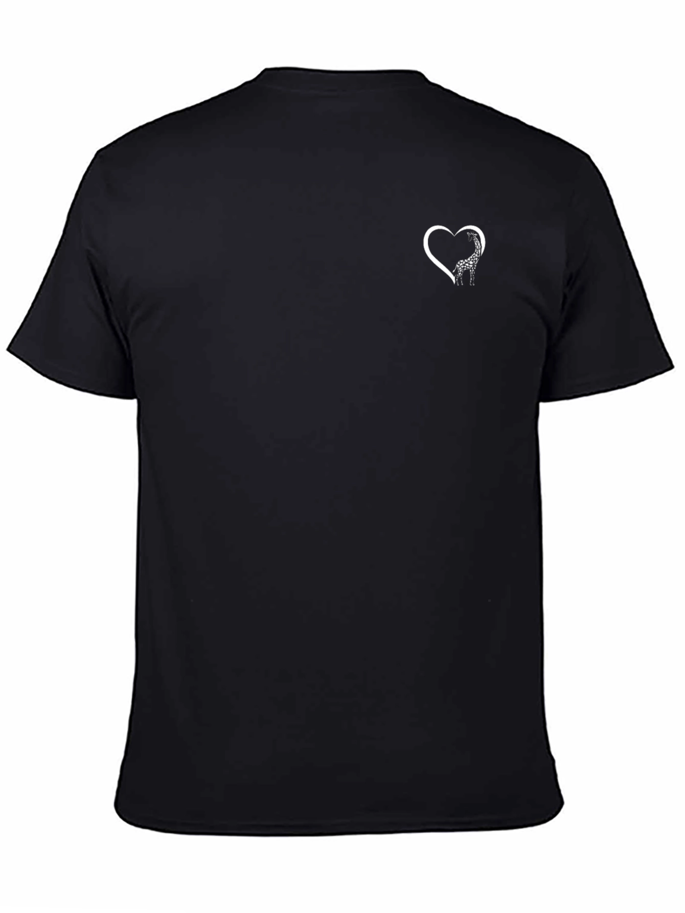 Black Black Giraffe Heart T-Shirt view 4