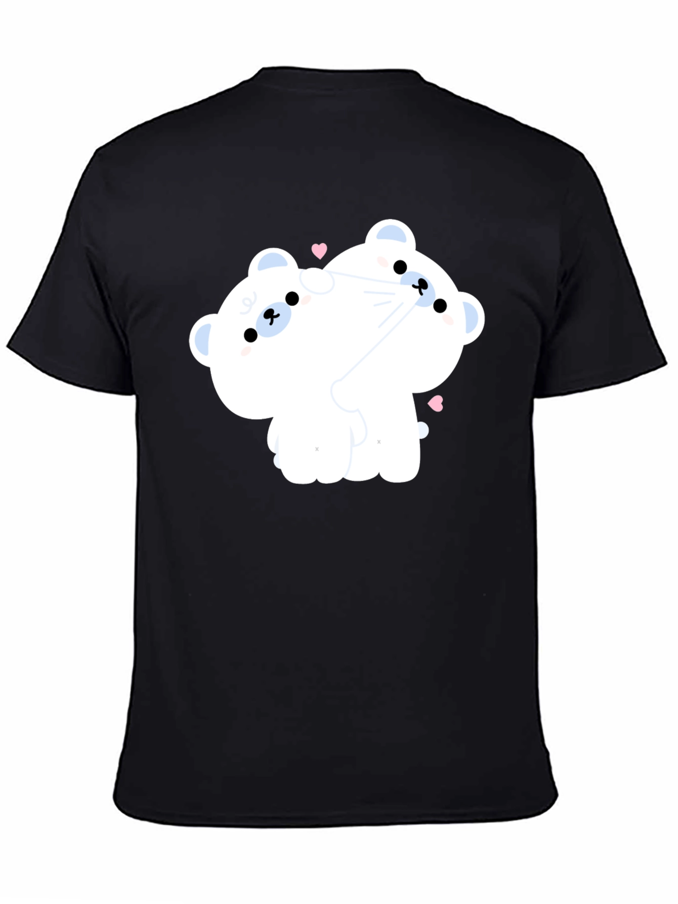 Black Cute Cartoon Bear T-Shirt view 4