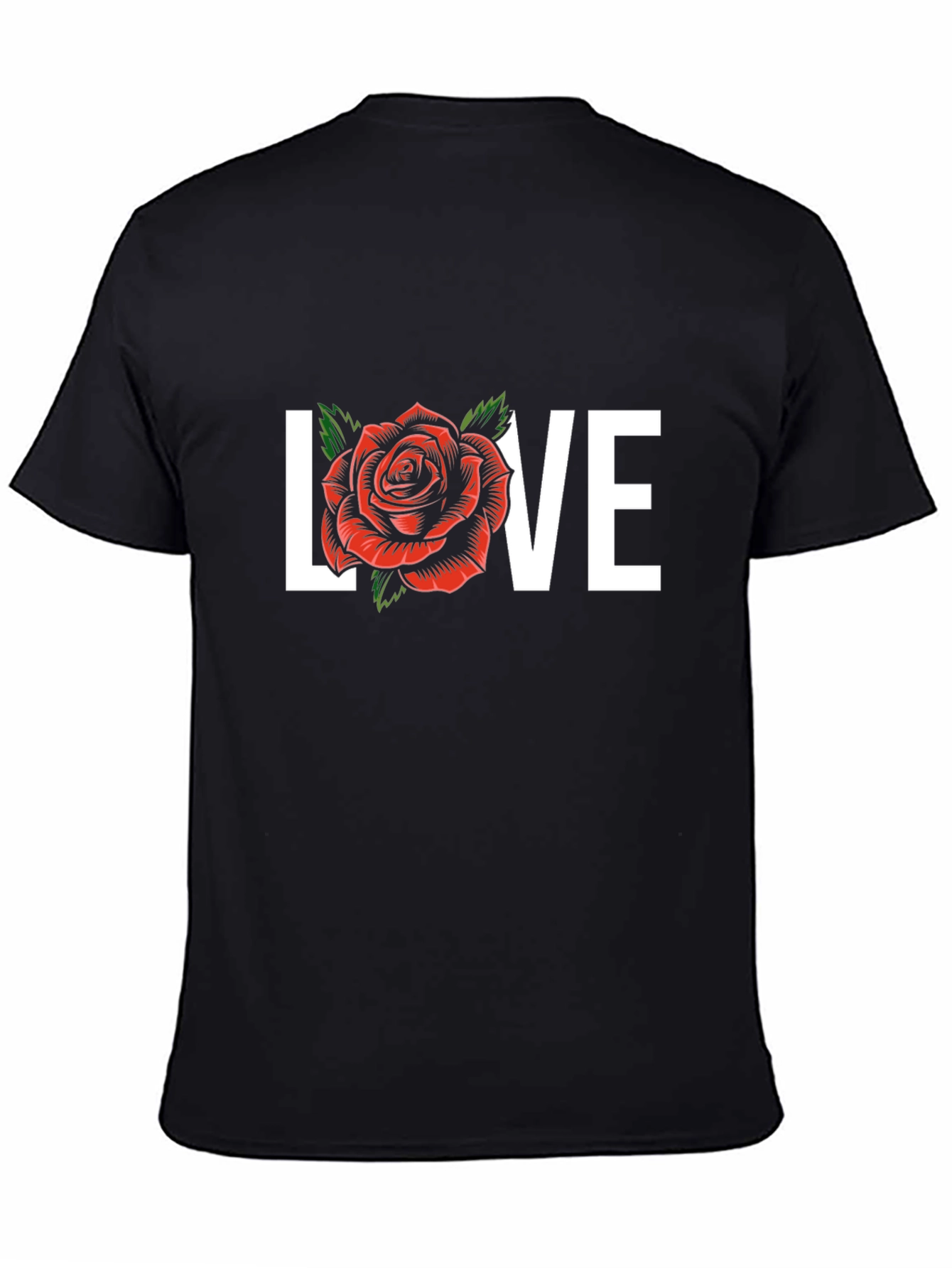 Black Love Rose Graphic Tee - Black view 4