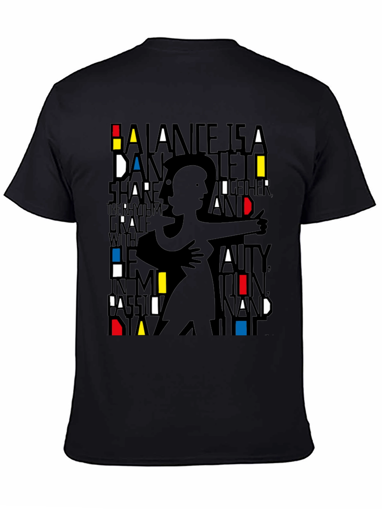 Black Modern Art Dance Silhouette Graphic Tee - Unisex view 4