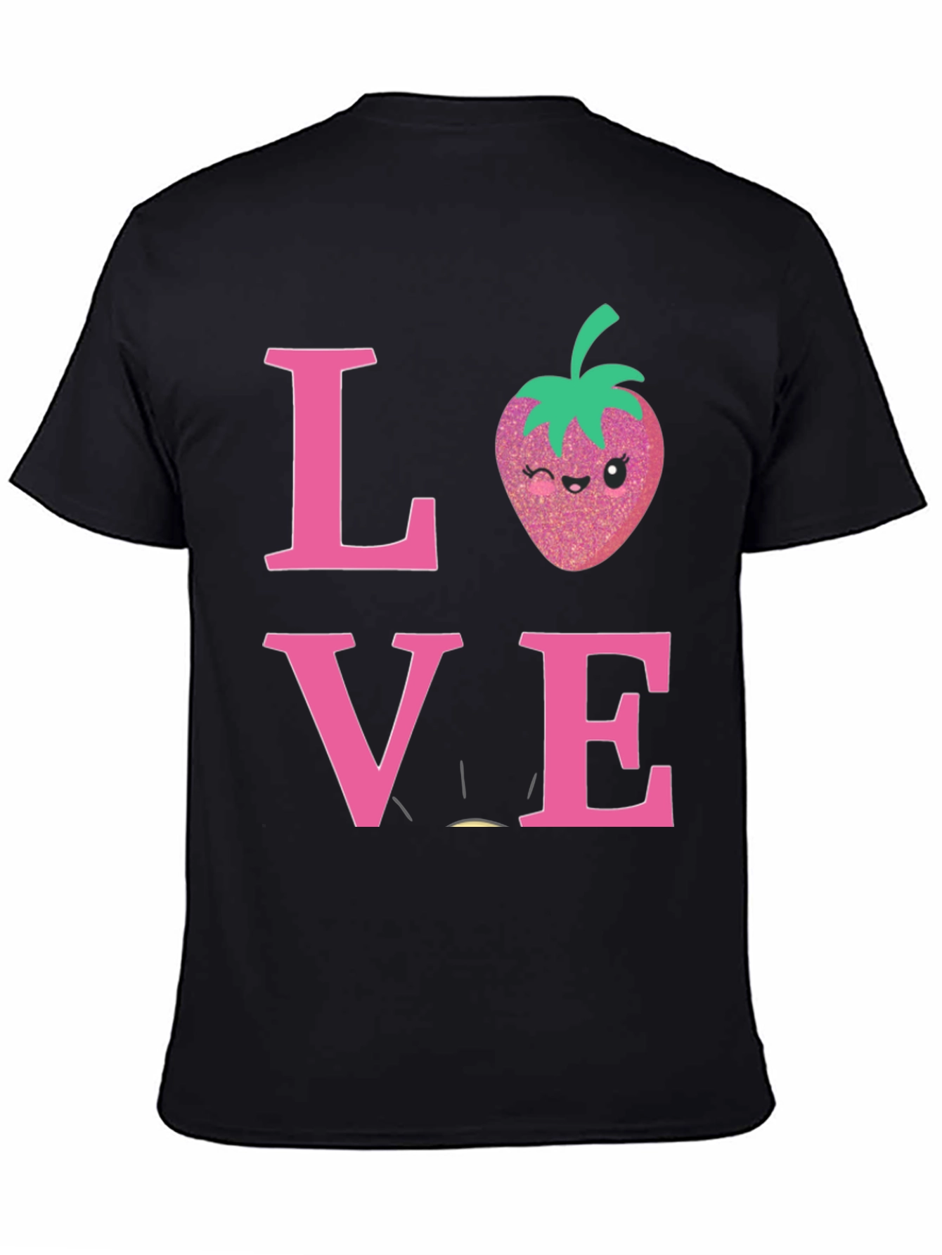 Black Love Strawberry Graphic T-Shirt view 4