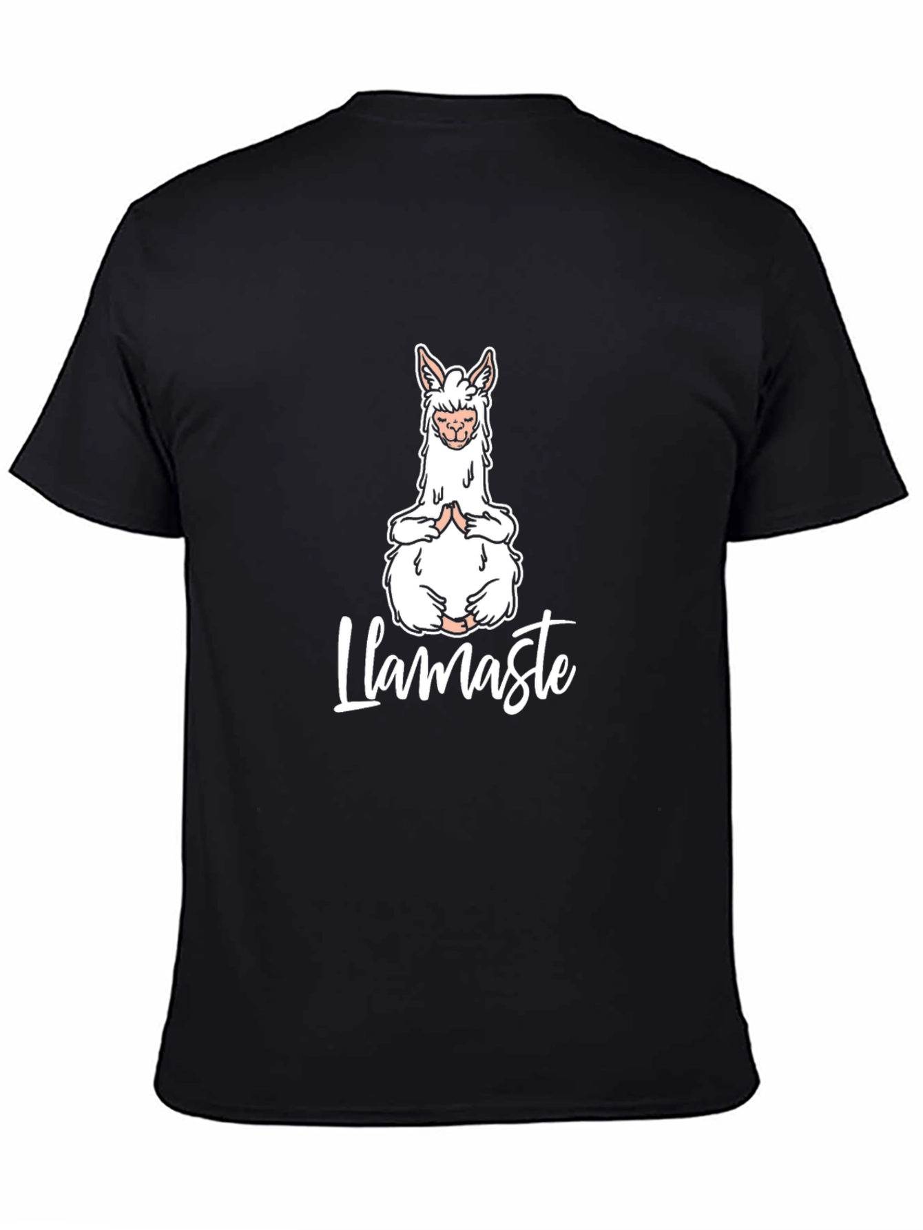 Black Llamaste Yoga T-Shirt - Black Cotton Blend view 4