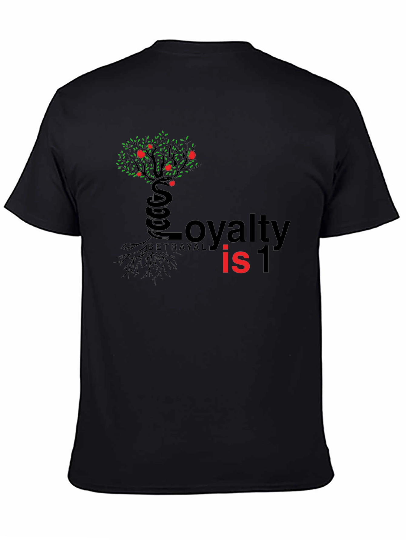Black Loyalty vs Betrayal Graphic Tee - Black view 4
