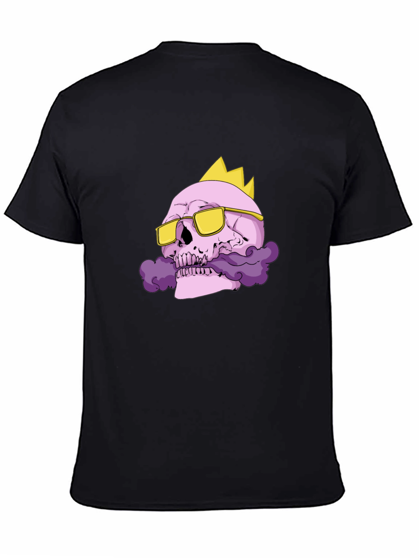 Black Skull King T-Shirt - Gold Crown & Sunglasses view 4