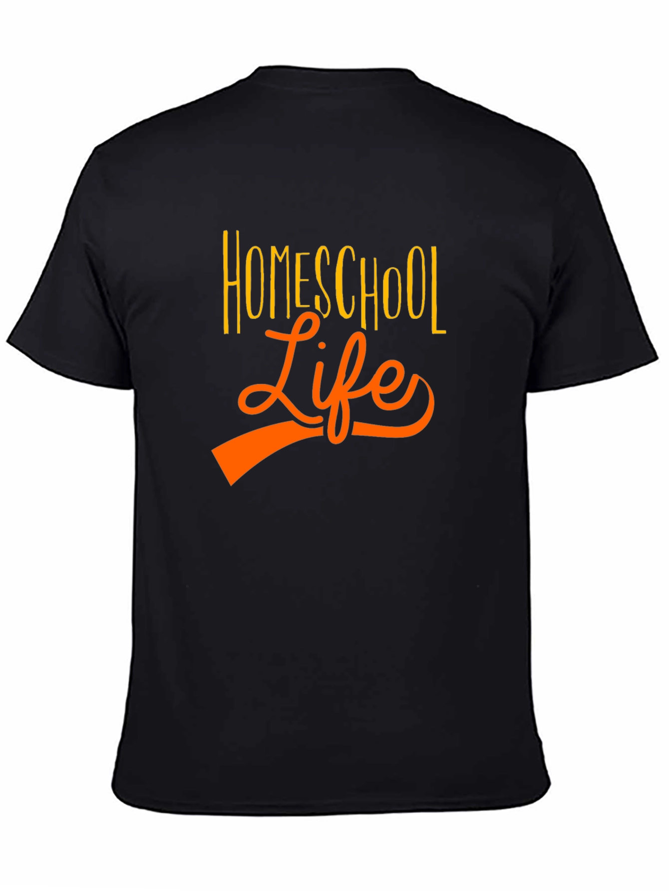 Black Homeschool Life T-Shirt - Black Casual Tee view 4
