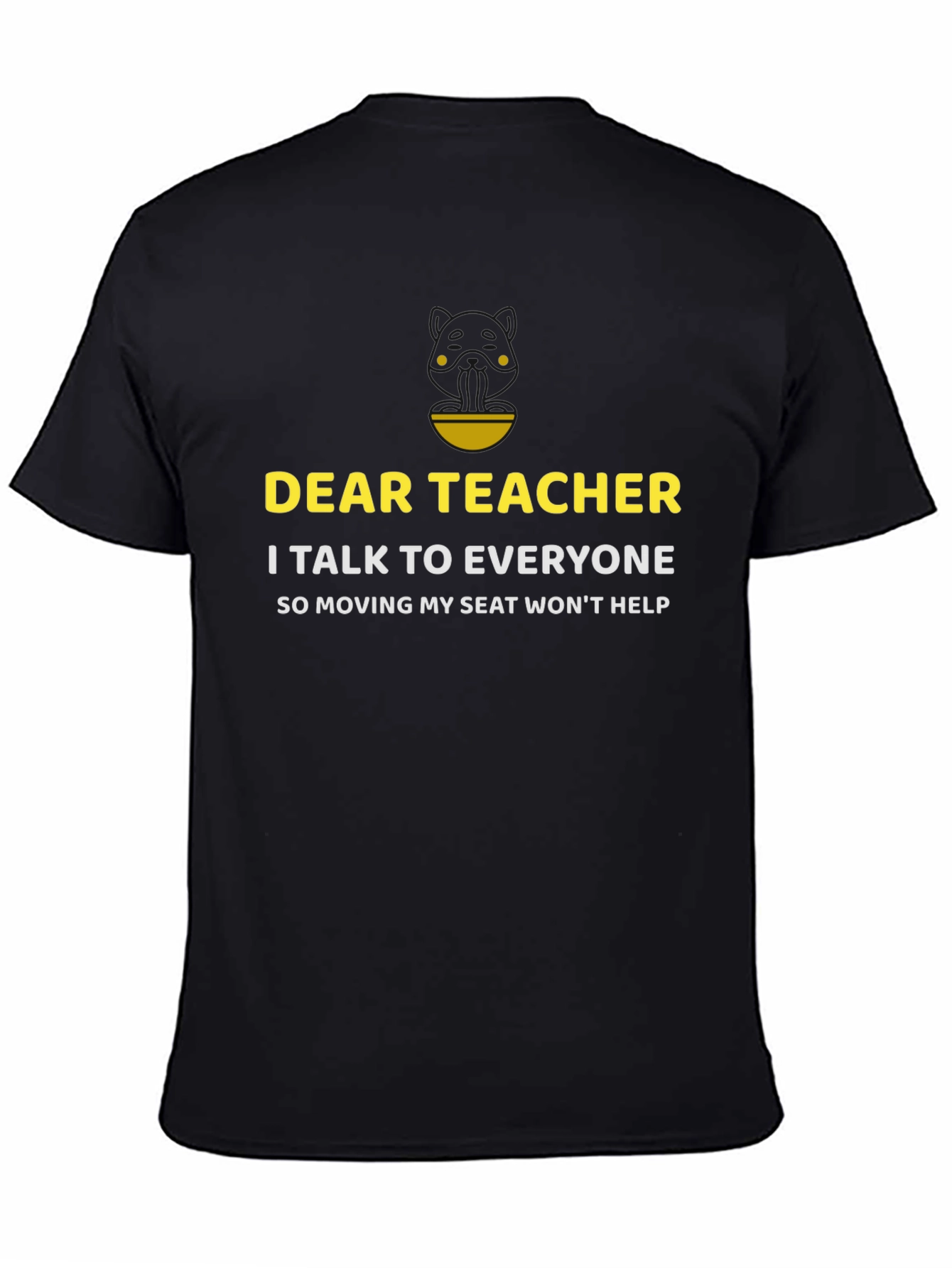 Black Dear Teacher Funny Sarcastic T-Shirt view 4
