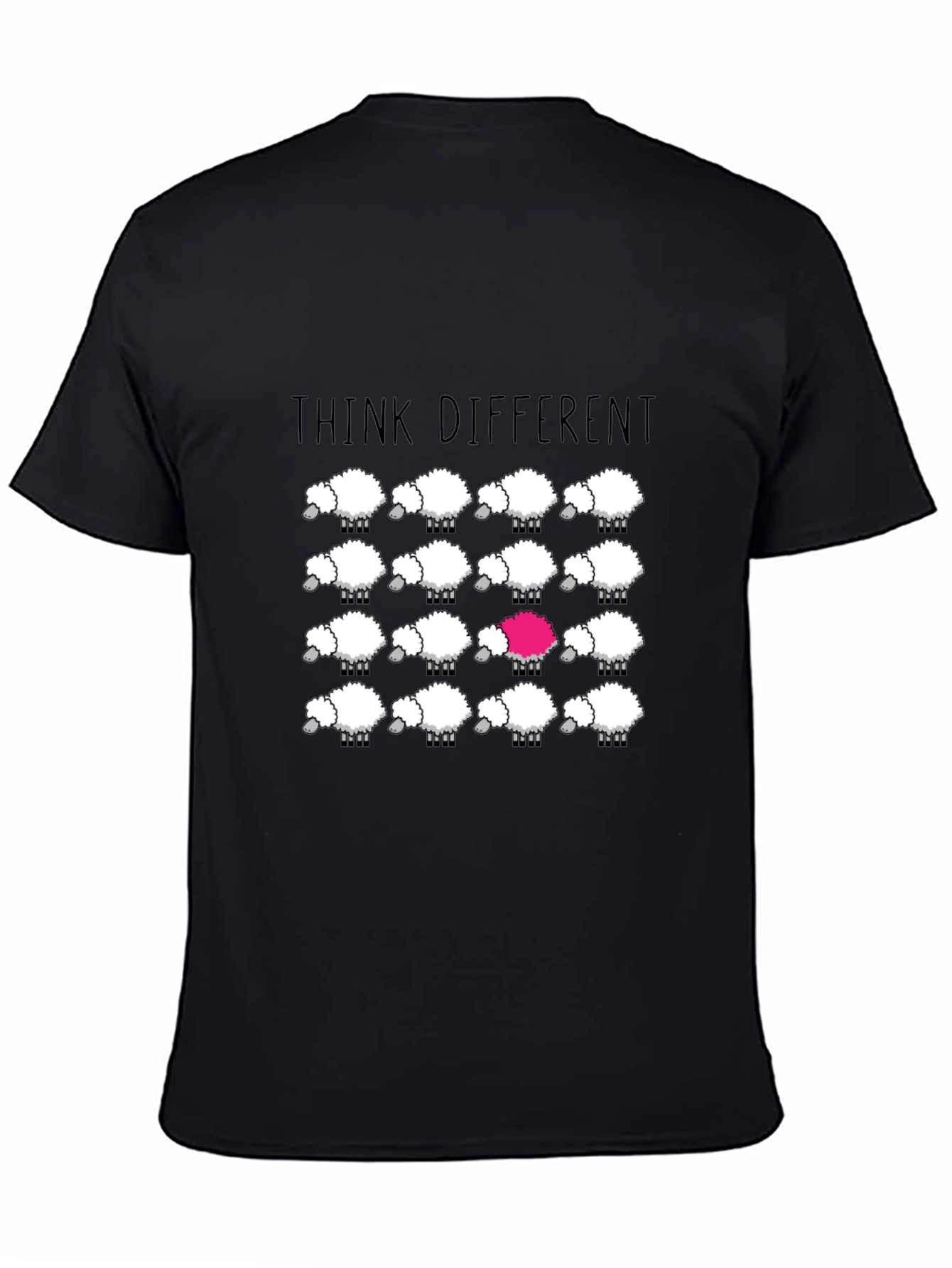 Black Think Different Sheep T-Shirt view 4