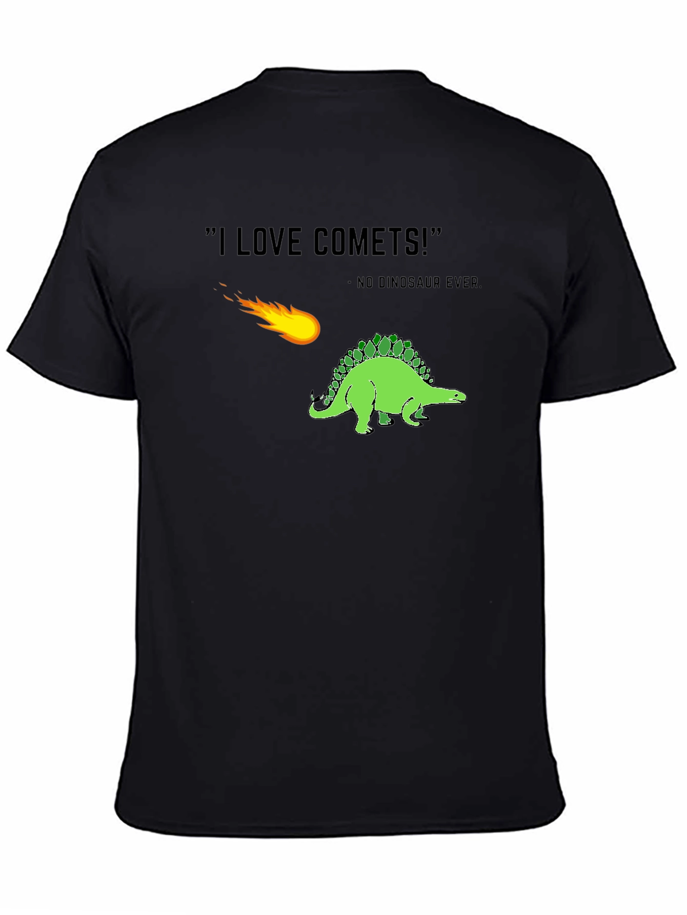 Black Dinosaur Comet T-Shirt - No Dinosaur Ever! view 4