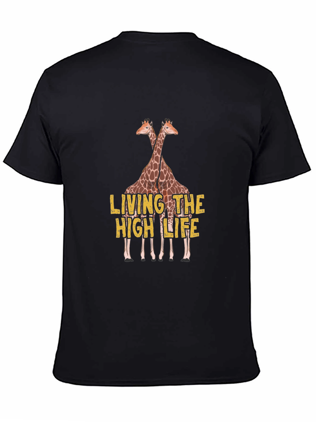 Black Living the High Life Giraffe T-Shirt view 4