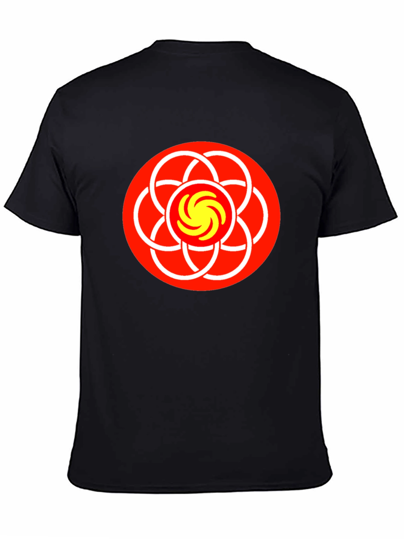 Black Abstract Graphic Tee - Geometric Design view 4