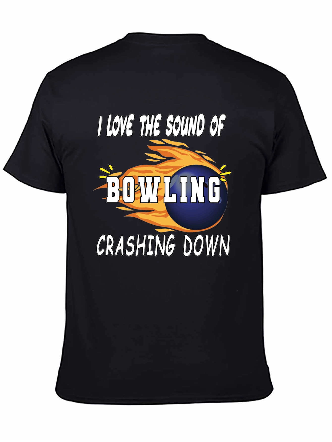 Black Bowling Lover Graphic T-Shirt view 4