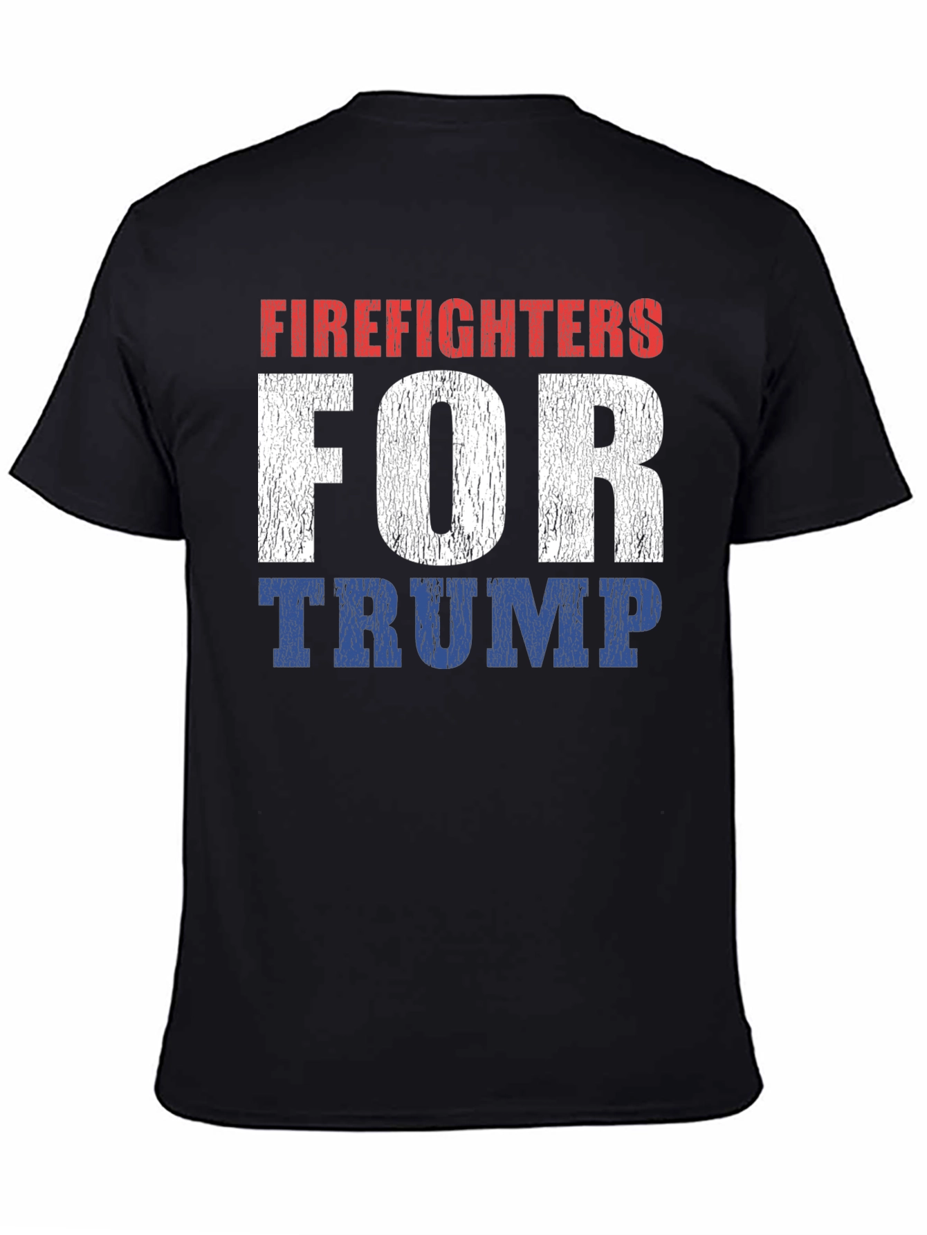 Black Firefighters For Trump Graphic T-Shirt view 4