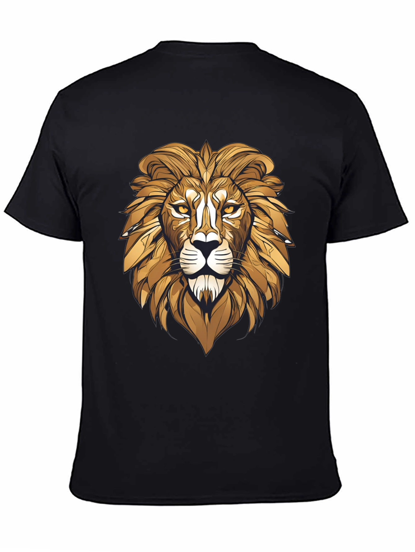 Black Bold Lion Graphic Tee - Black Cotton Blend view 4