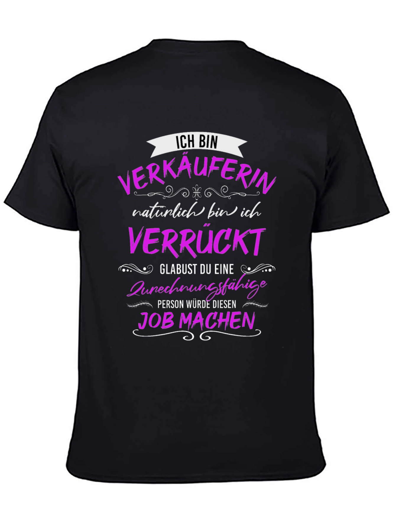 Black Funny "Verkäuferin" T-Shirt - Saleswoman Gift Idea view 4