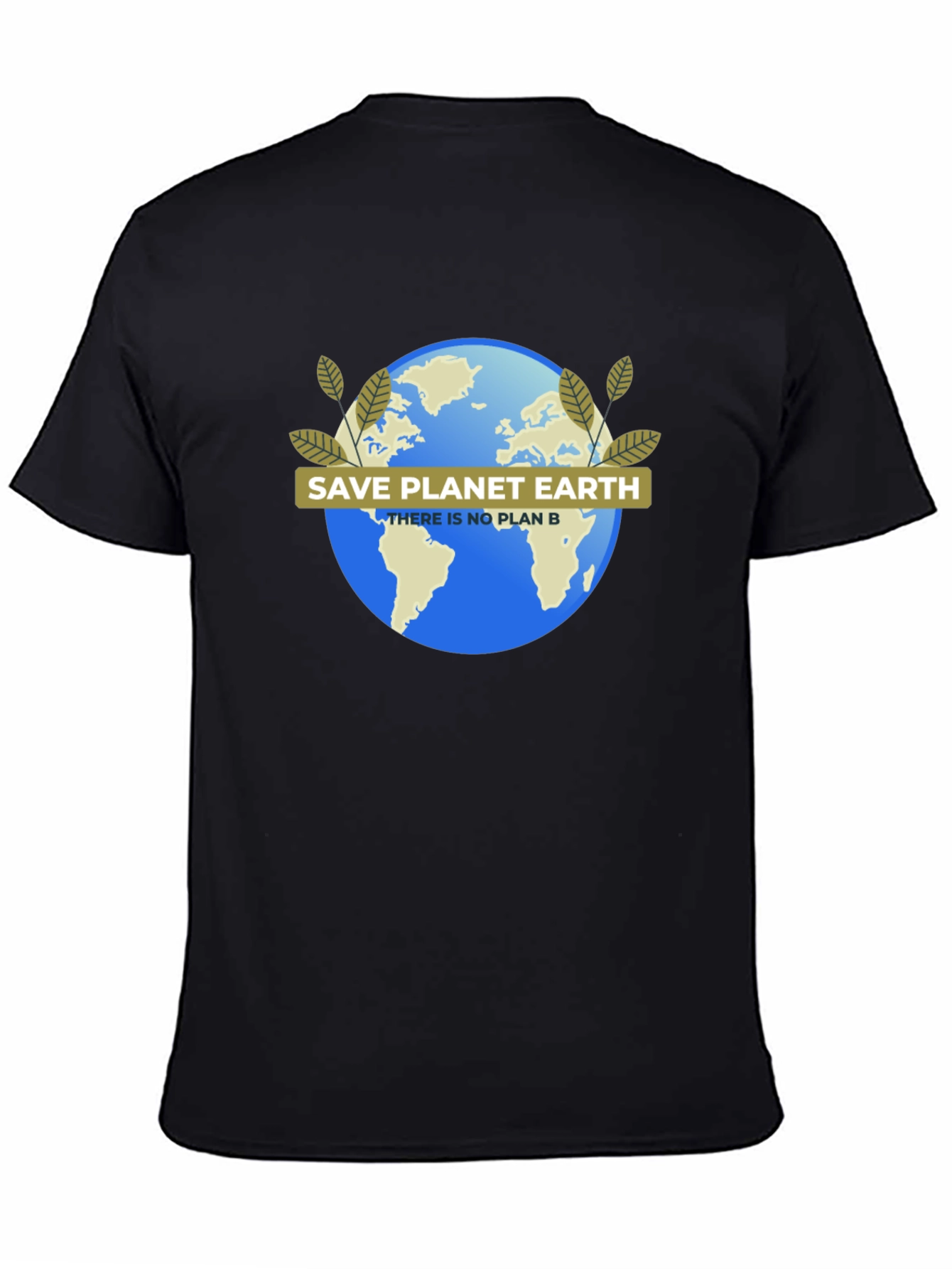 Black Save Planet Earth T-Shirt - Eco-Friendly Design view 4