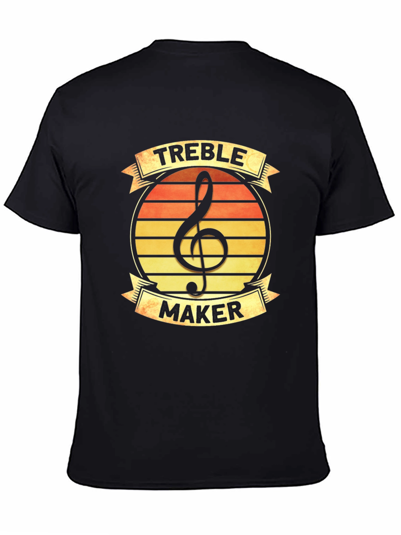 Black Treble Maker T-Shirt - Music Lover Apparel view 4
