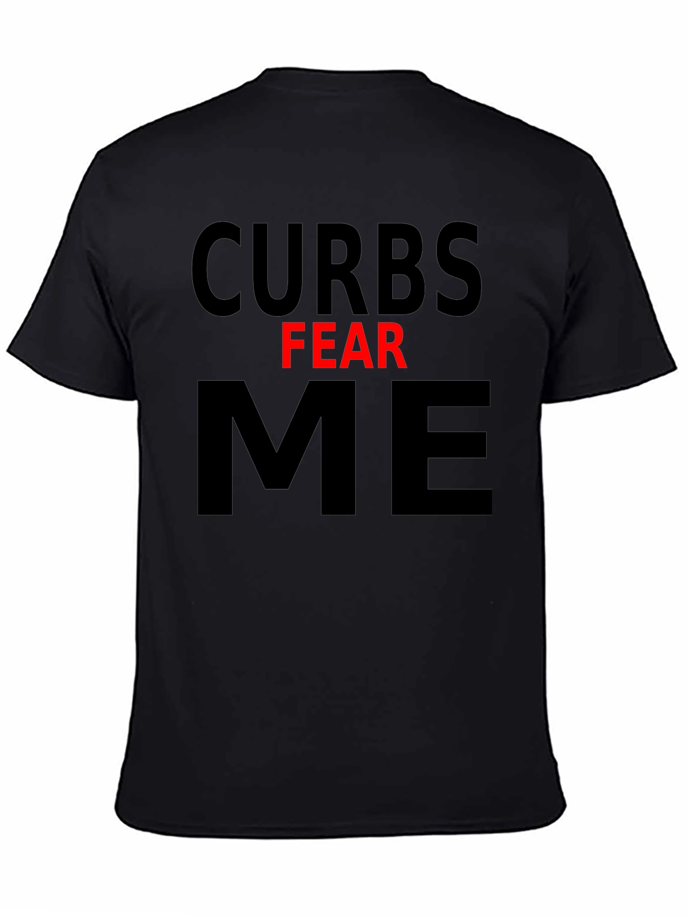 Black Curbs Fear Me Graphic Tee - Black Cotton T-Shirt view 4